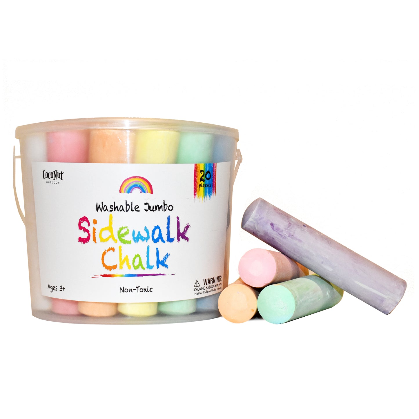 Jumbo Outdoor Sidewalk Chalk 20pc Bucket
