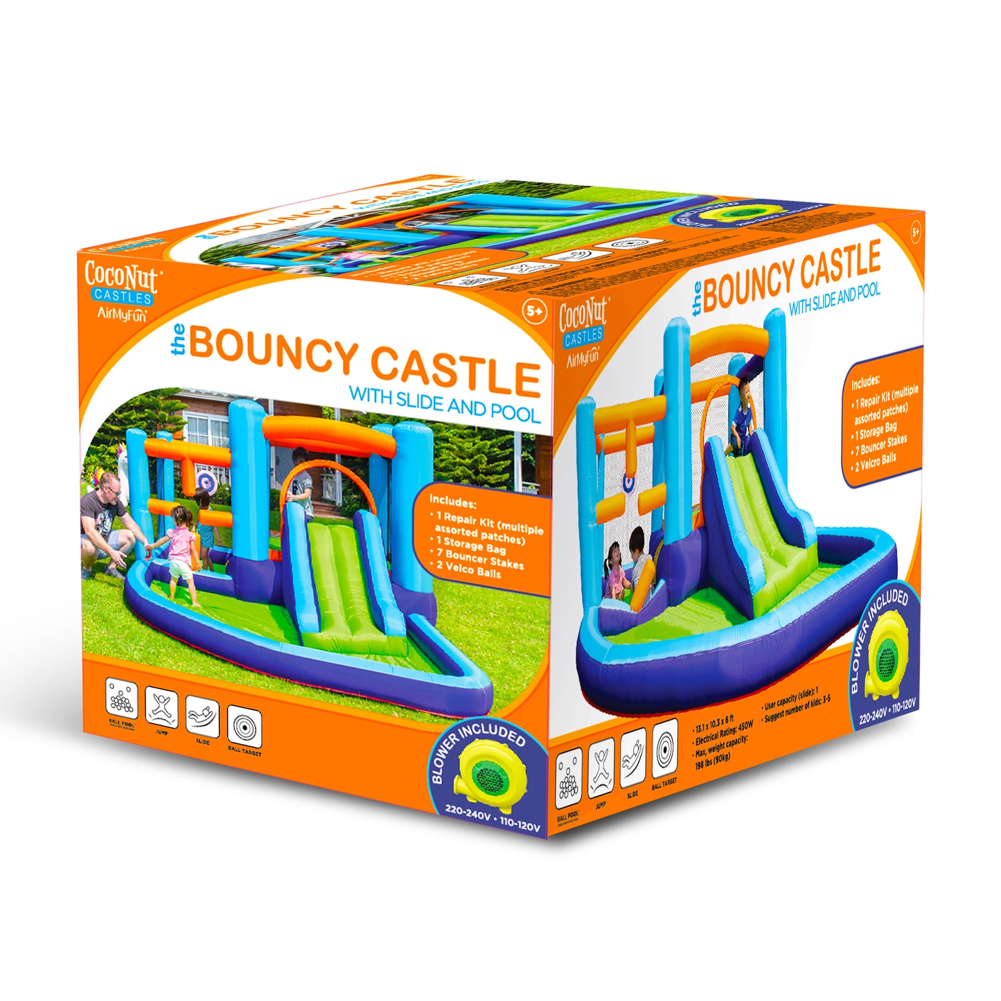 Bouncy Castle with Slide & Pool