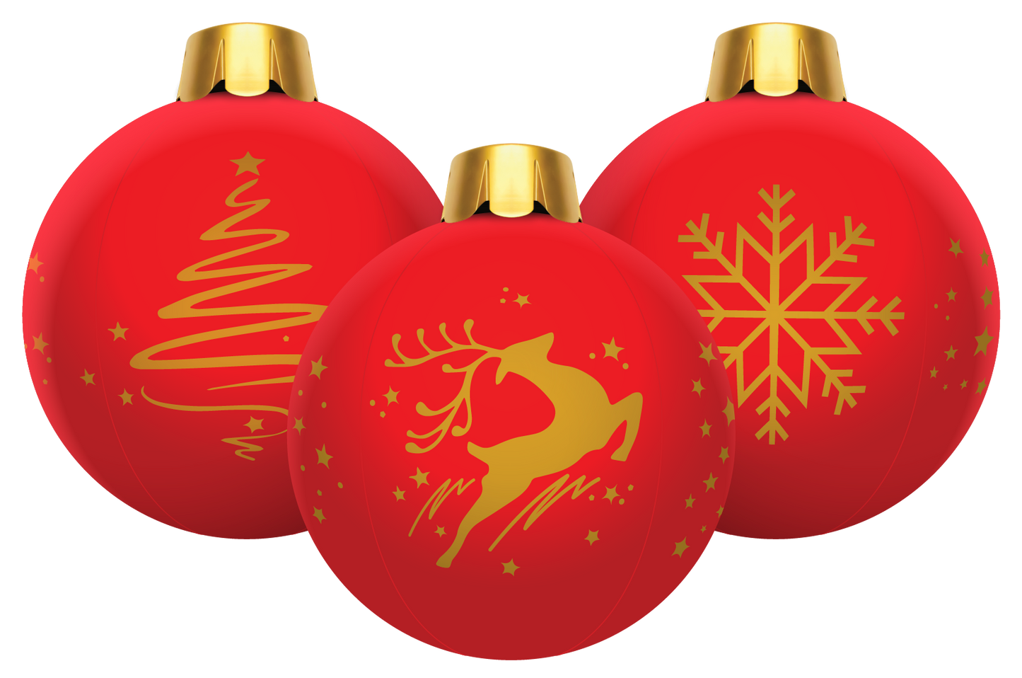 32" Inflatable Holiday Ornament - Red 3 Pack