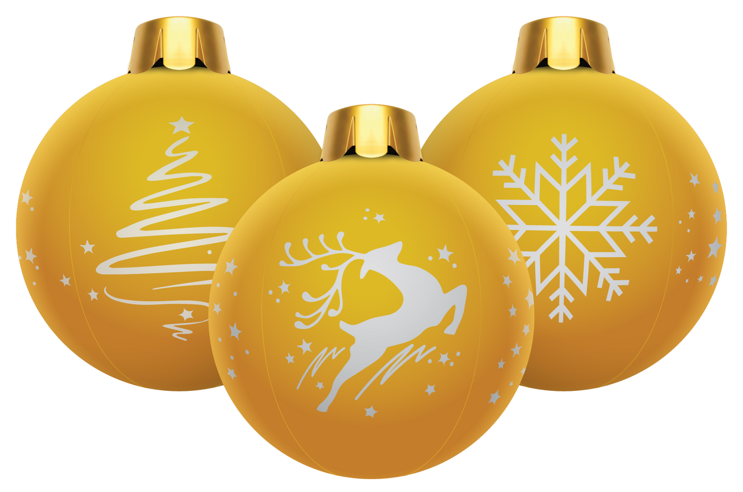32" Inflatable Holiday Ornament - Gold 3 Pack