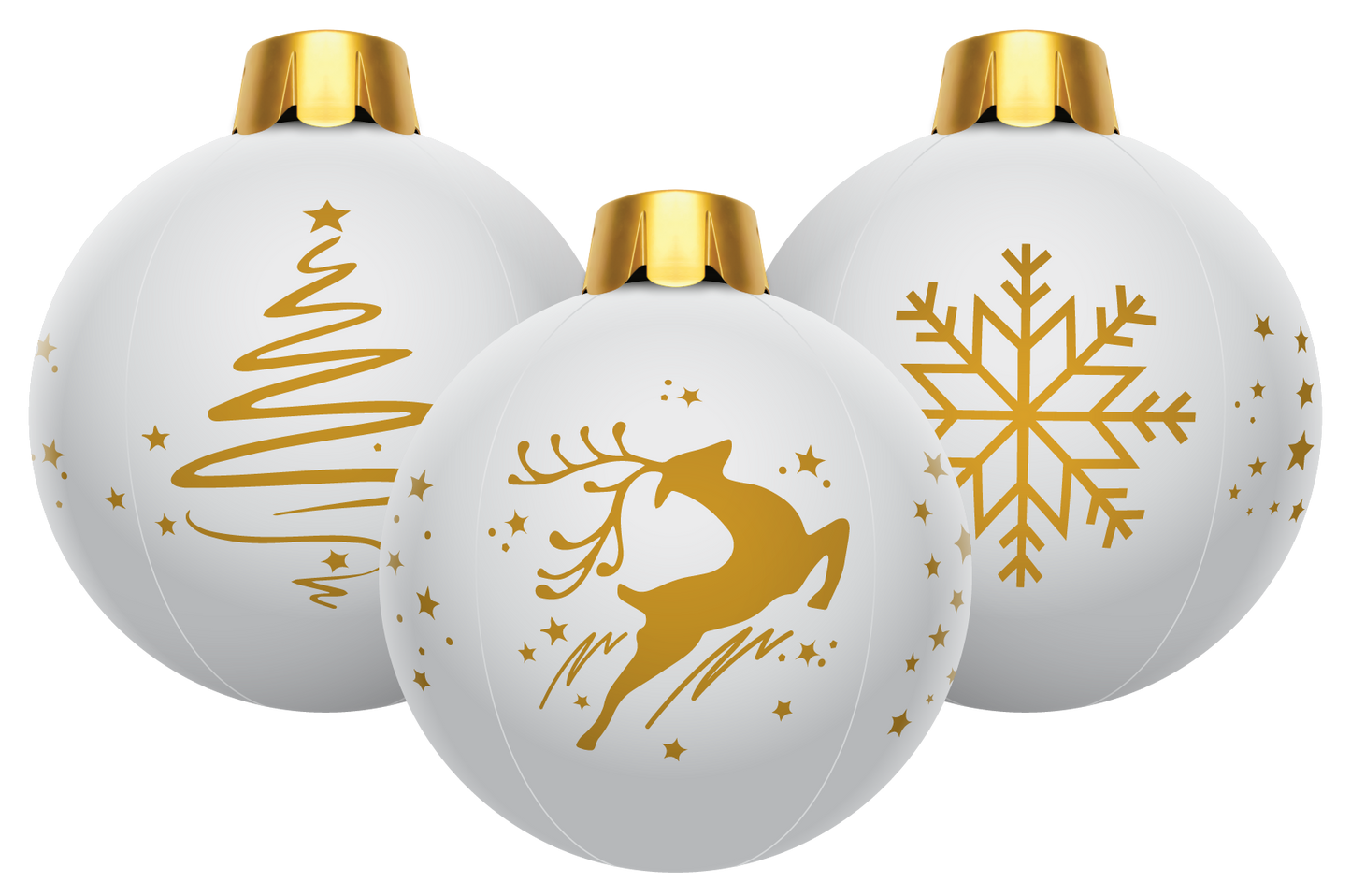 32" Inflatable Holiday Ornament - White 3 Pack