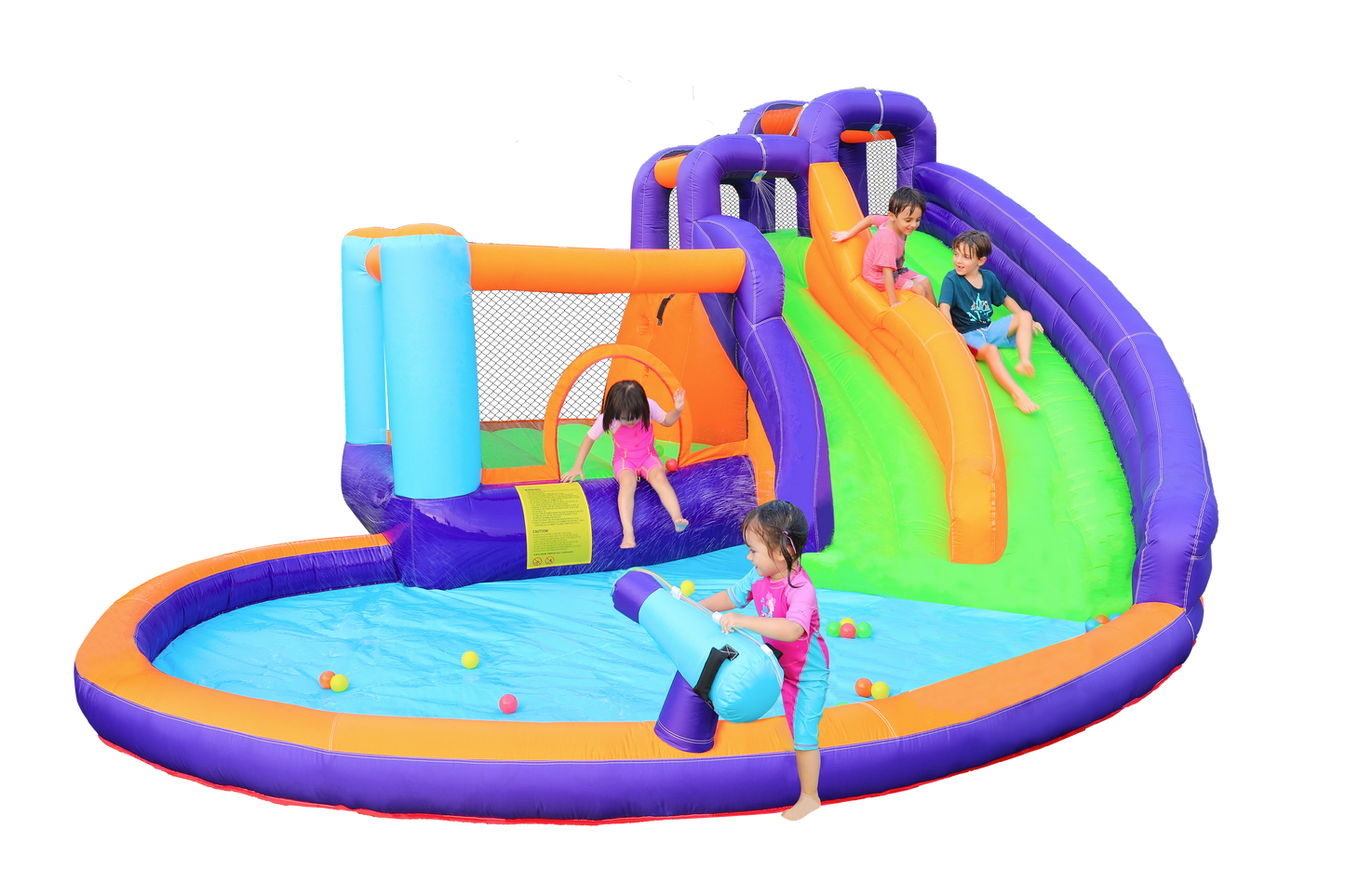 Double Slide Water Park with Water Cannon