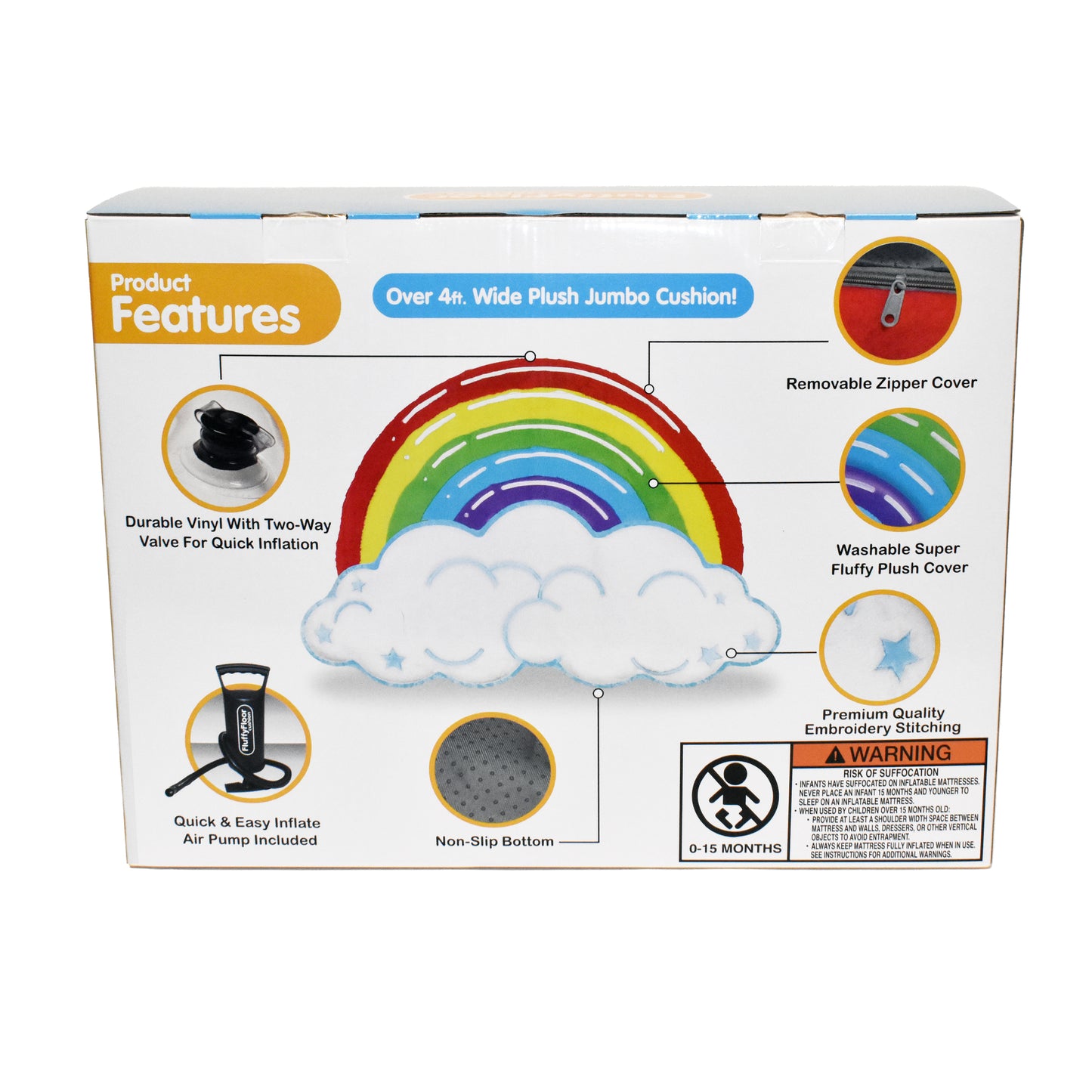 Rainbow Cloud Fluffy Floor Cushion