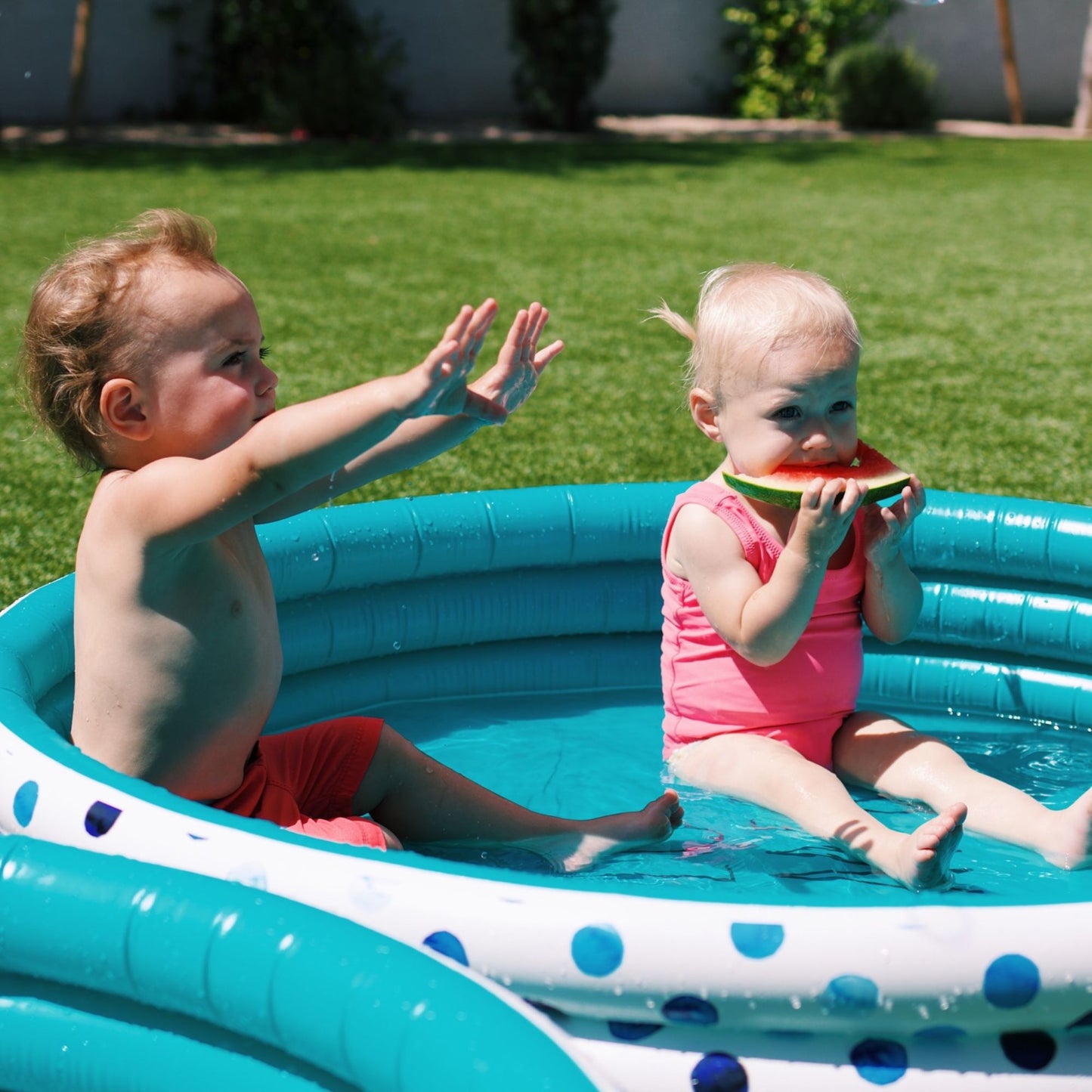 Mini Pool with Indigo Polka Dots