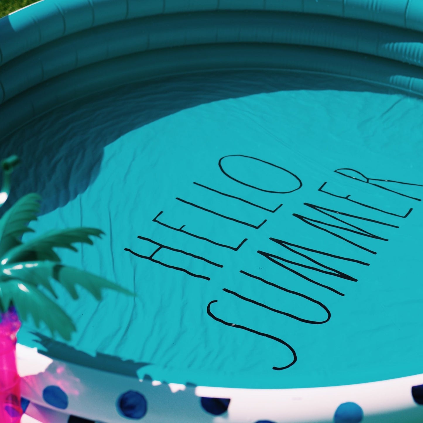 Mini Pool with Aqua Polka Dots