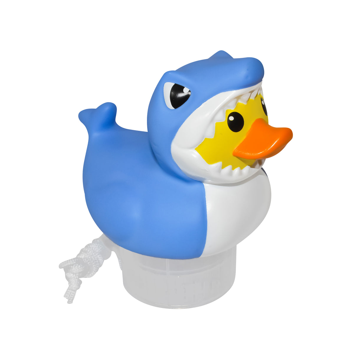 Rubber Duckie with Shark Costume 1” Pool Chlorinator – Floating Chemical Dispenser for Small Pools & Spas – Durable & Fade-Resistant Design
