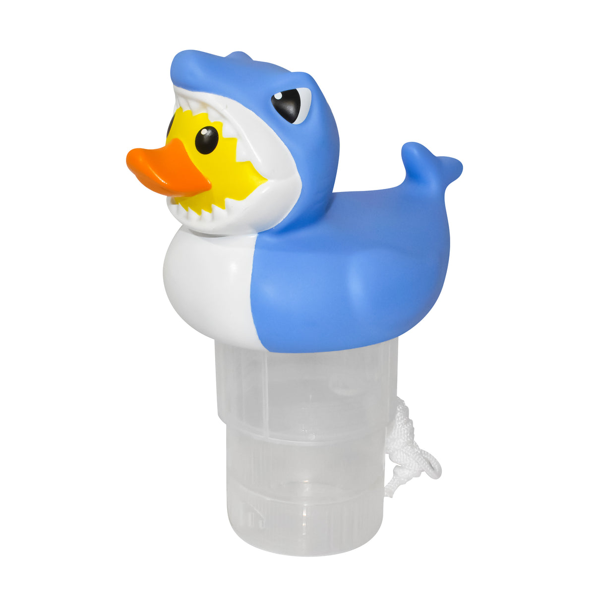 Rubber Duckie with Shark Costume 1” Pool Chlorinator – Floating Chemical Dispenser for Small Pools & Spas – Durable & Fade-Resistant Design