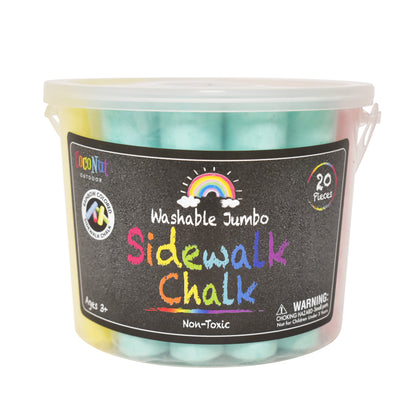 Jumbo Outdoor Sidewalk Chalk 20pc Bucket
