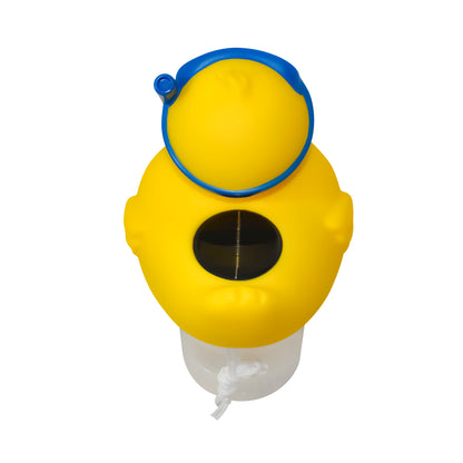 Rubber Duckie with Snorkel Solar Power LED 3” Pool Chlorinator – Large Capacity Floating Chemical Dispenser – UV-Resistant ABS Plastic
