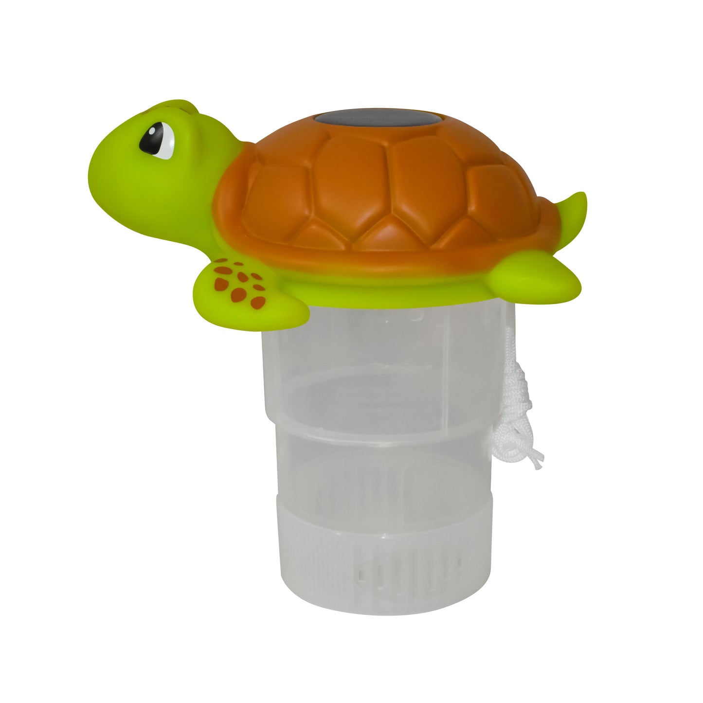 Sea Turtle Solar Power LED 3” Pool Chlorinator – Heavy-Duty Floating Chemical Dispenser – UV-Resistant ABS Plastic