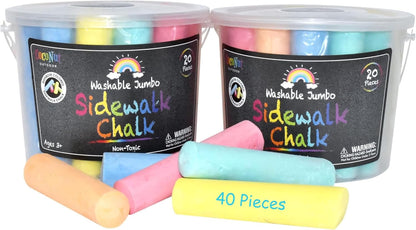 Jumbo Outdoor Sidewalk Chalk - 20pc Bucket - 2pk