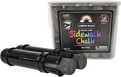 Jumbo Outdoor Sidewalk Chalk - 15pc Carbon Black - 2pk