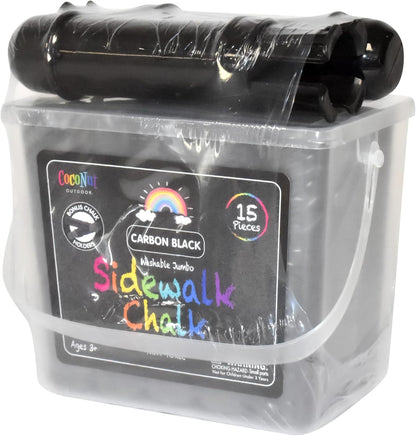 Jumbo Outdoor Sidewalk Chalk - 15pc Carbon Black - 2pk