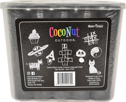 Jumbo Outdoor Sidewalk Chalk - 15pc Carbon Black - 2pk