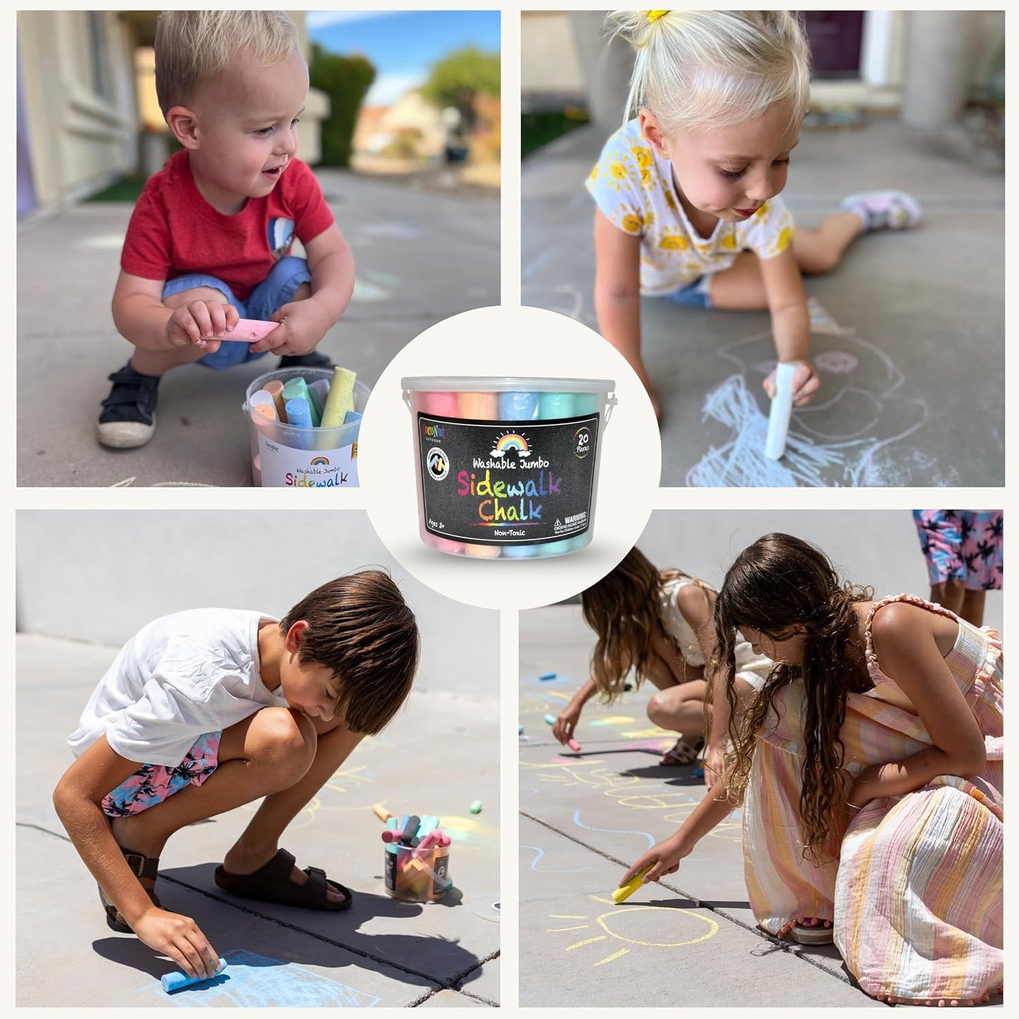Jumbo Outdoor Sidewalk Chalk - 20pc Bucket - 2pk