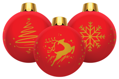32" Inflatable Holiday Ornament - Red 3 Pack