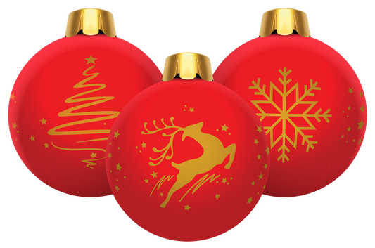 32" Inflatable Holiday Ornament - Red 3 Pack