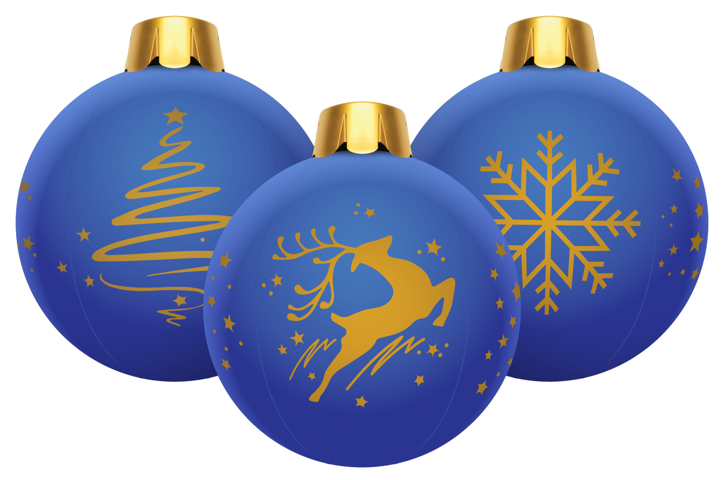 32" Inflatable Holiday Ornament - Blue 3 Pack