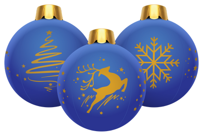 32" Inflatable Holiday Ornament - Blue 3 Pack