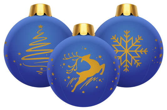 32" Inflatable Holiday Ornament - Blue 3 Pack