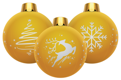 32" Inflatable Holiday Ornament - Gold 3 Pack