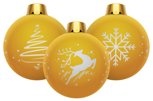 32" Inflatable Holiday Ornament - Gold 3 Pack