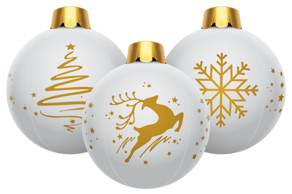 32" Inflatable Holiday Ornament - White 3 Pack