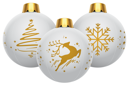 32" Inflatable Holiday Ornament - White 3 Pack