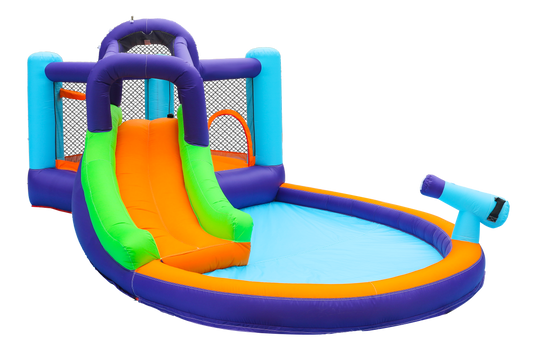 Bouncy Slide Water Park with Water Cannon