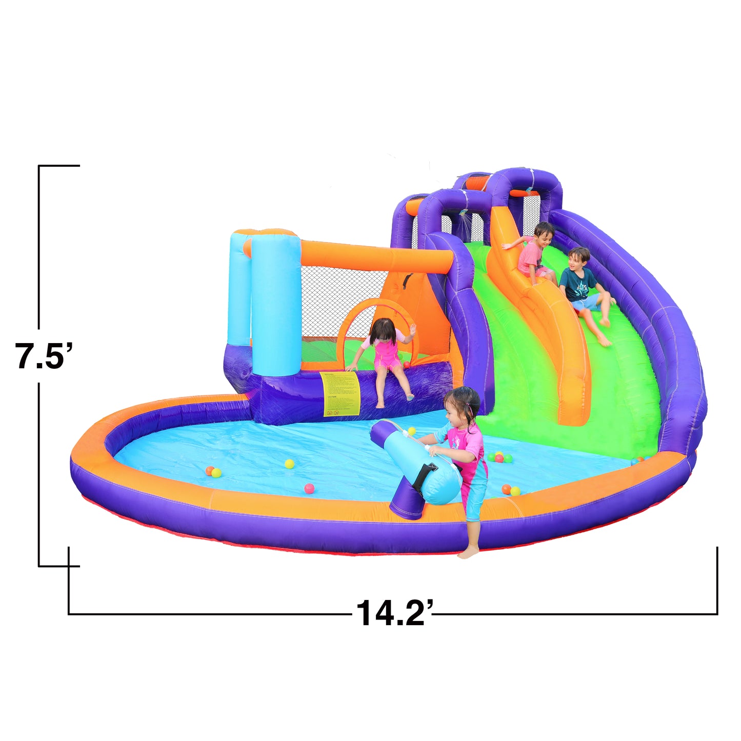 Double Slide Water Park with Water Cannon