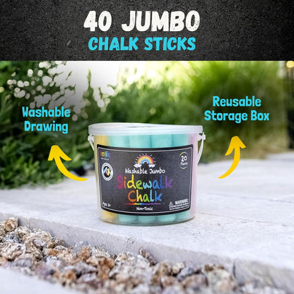 Jumbo Outdoor Sidewalk Chalk - 20pc Bucket - 2pk