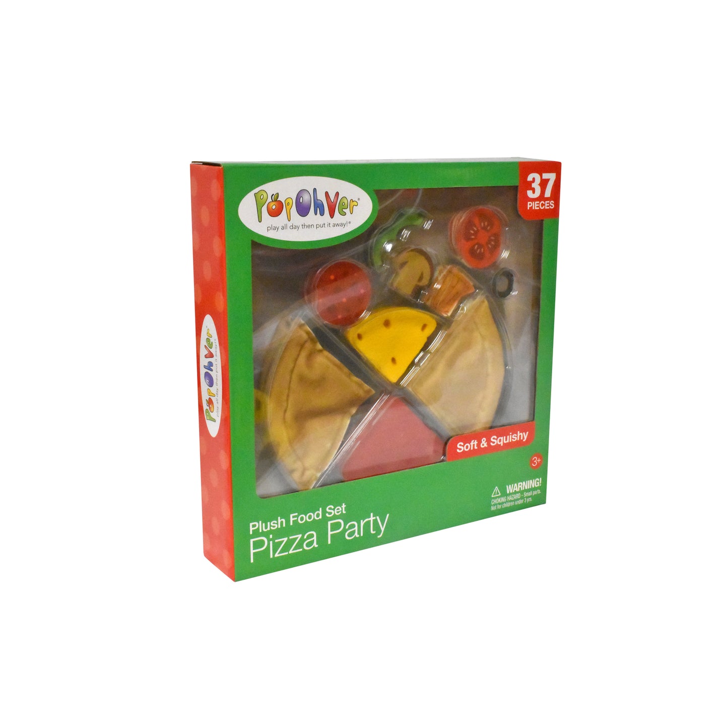 PopOhVer Plush Food Pizza Party Set