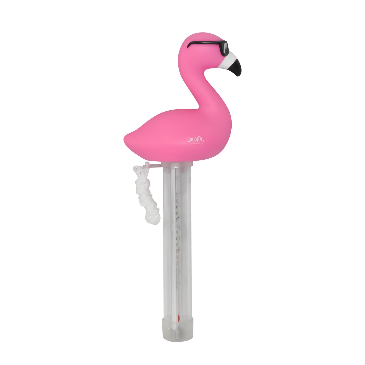 Flamingo with Shades Floating Pool Thermometer – Tropical Character Pool Decor – Rugged UV-Resistant Water Thermometer (10°F to 160°F Range)