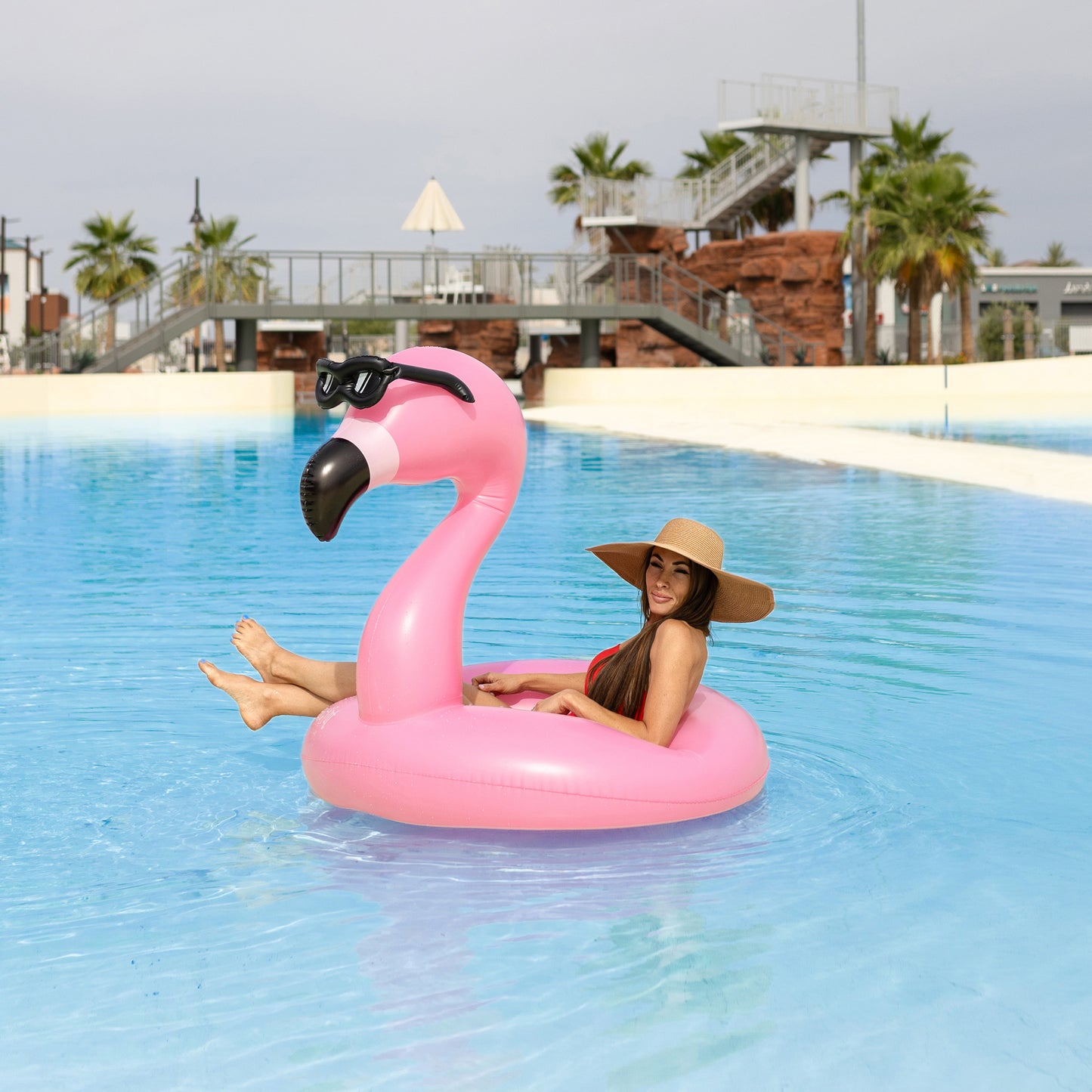 Flamingo with Shades Pool Float