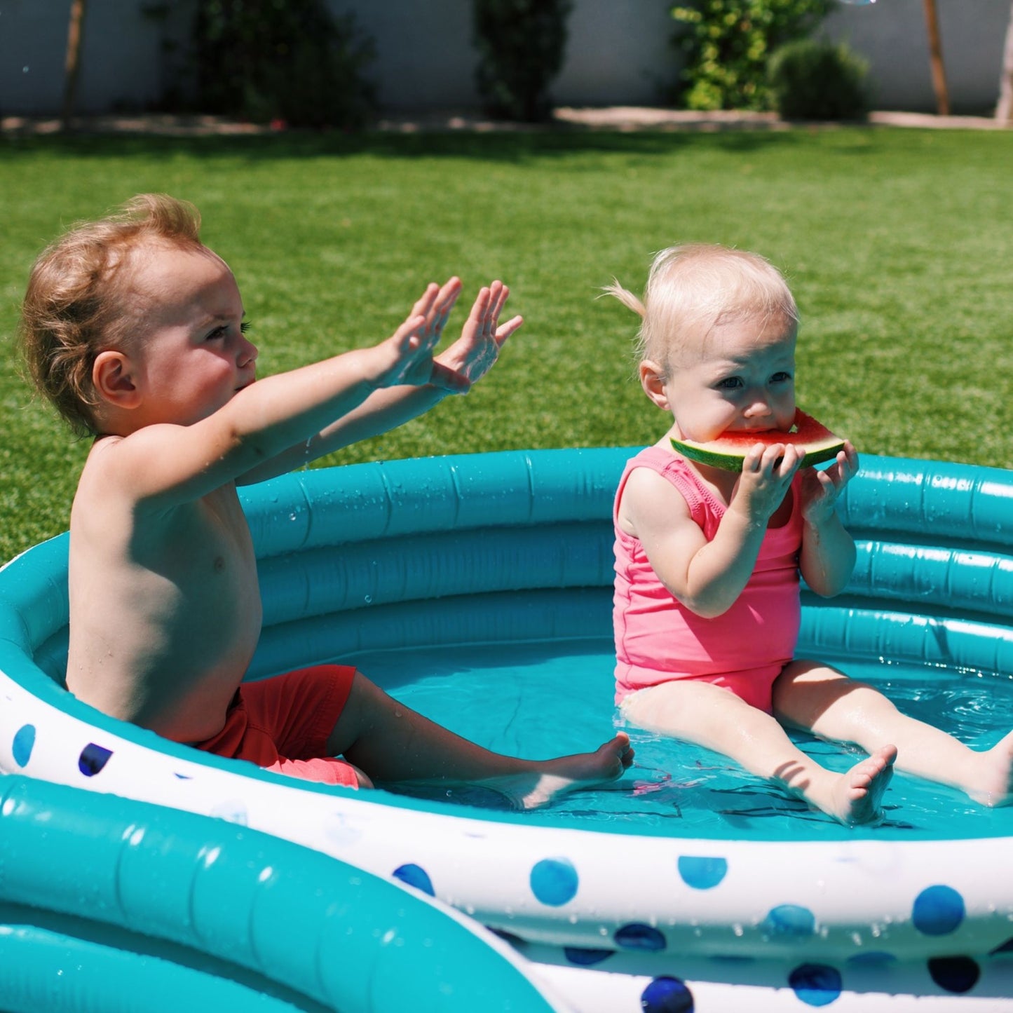 Mini Pool with Indigo Polka Dots