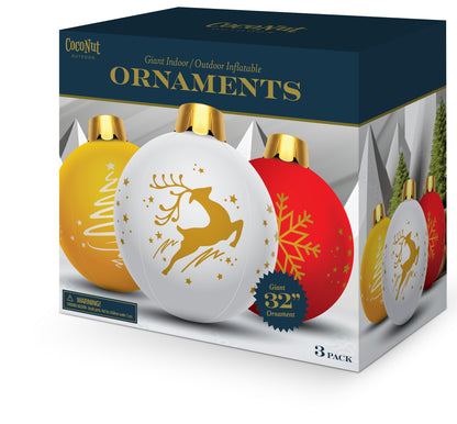 32" Inflatable Holiday Ornament - Assortment 3 Pack
