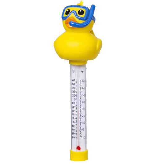 Rubber Duckie with Snorkel Floating Pool Thermometer – Accurate °F/°C Water Temperature Gauge for Pools & Hot Tubs – Durable Fade-Resistant Design