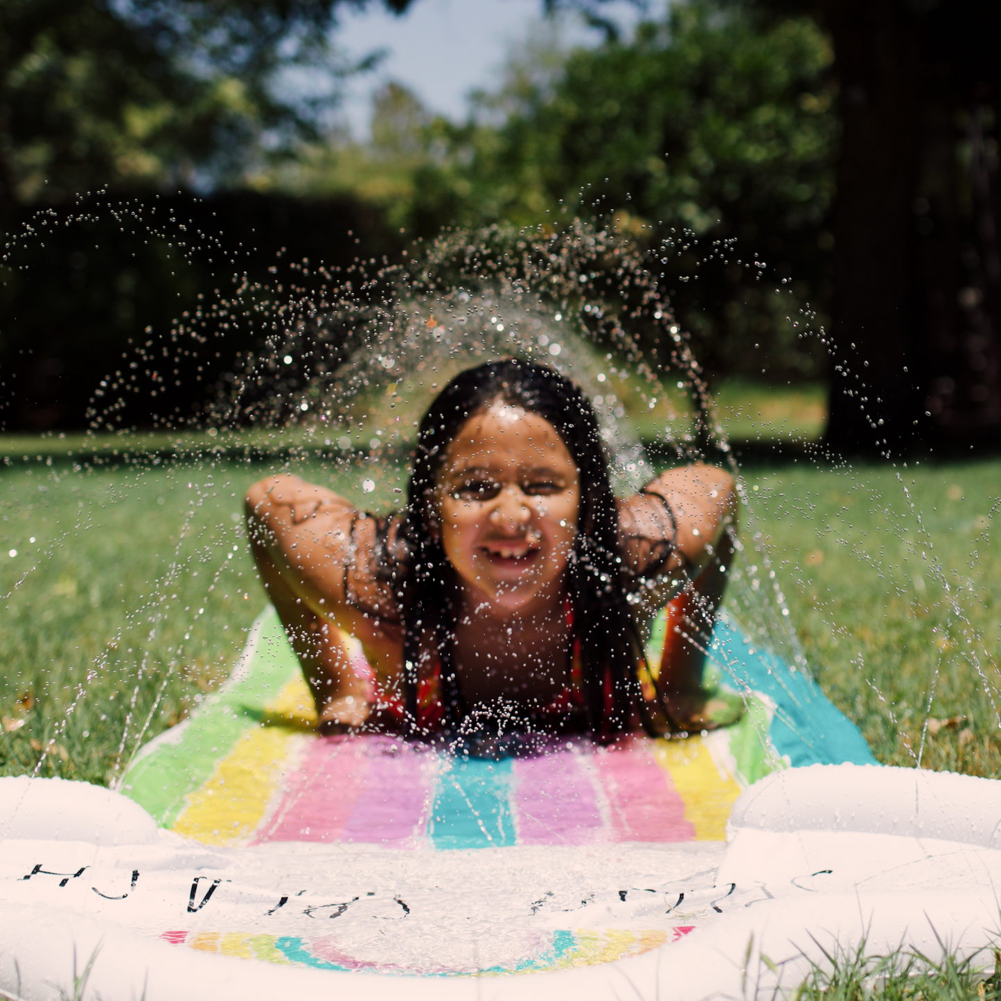 16ft Rainbow Slide & Ride with Sprinkler