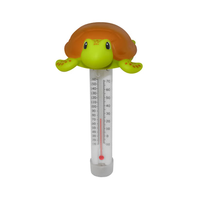 Sea Turtle Floating Pool Thermometer – Heavy-Duty Character Thermometer for Pools, Spas, & Hot Tubs – Accurate °F/°C Readings with Tether Rope