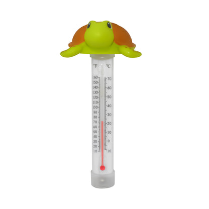 Sea Turtle Floating Pool Thermometer – Heavy-Duty Character Thermometer for Pools, Spas, & Hot Tubs – Accurate °F/°C Readings with Tether Rope