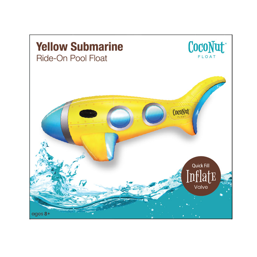 Pool Floats Rideable Yellow Submarine Ride-On Pool Float – CocoNut Pool Floats