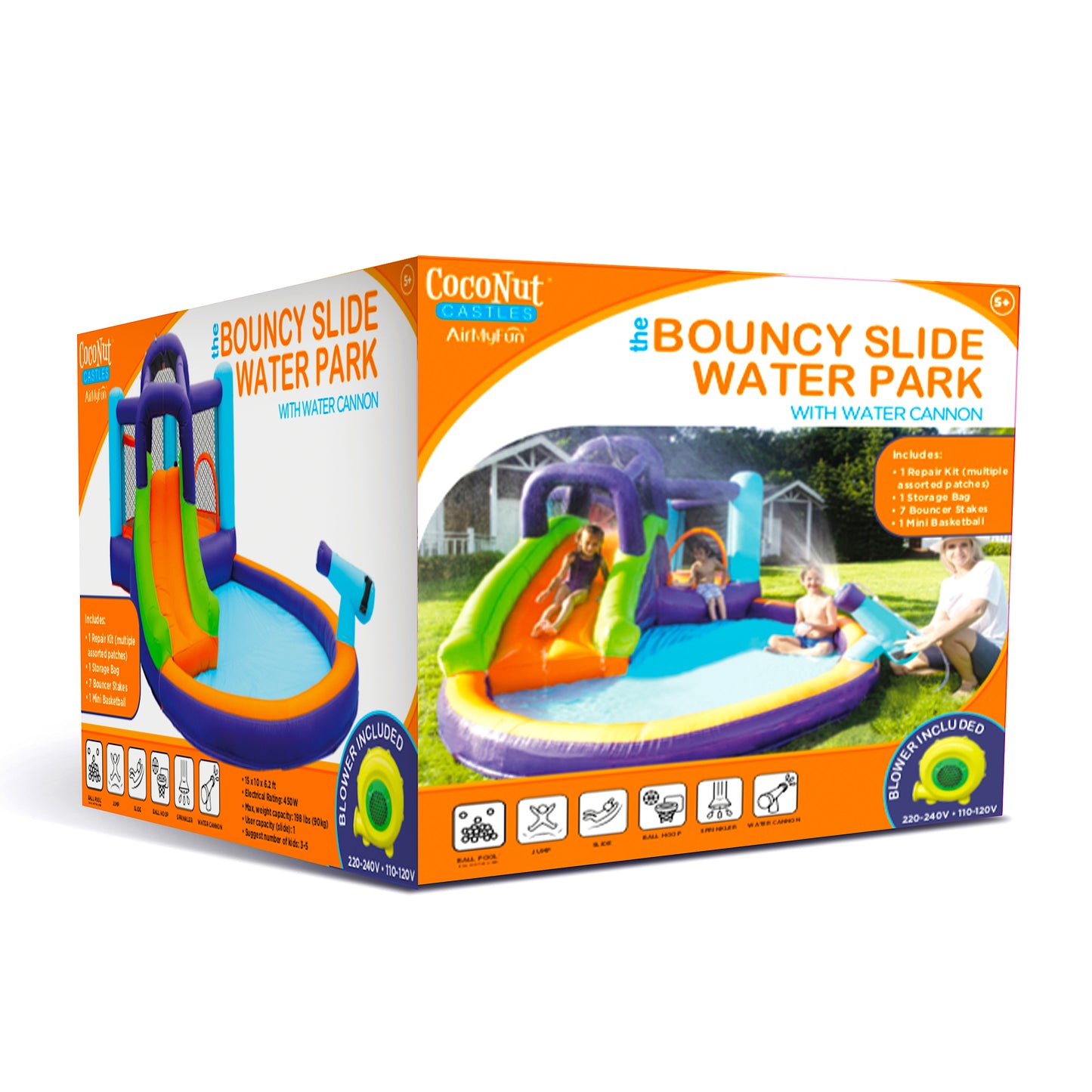 Mega Bouncy Water Park with Water Cannon